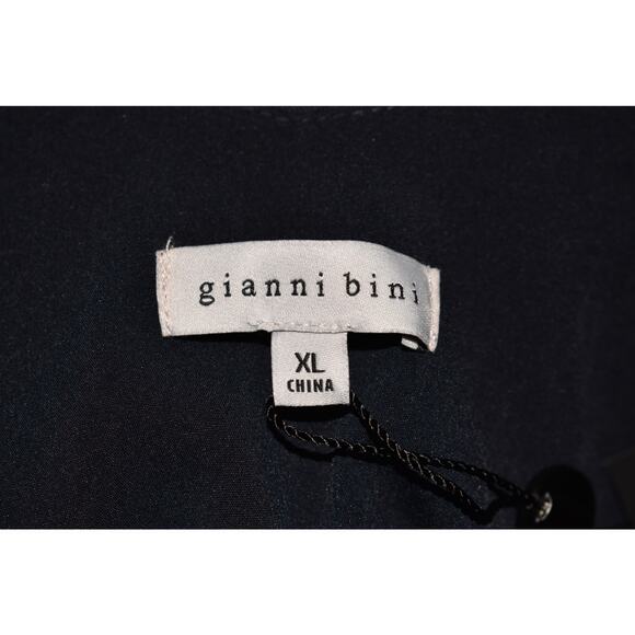 GIANNI BINI NEW $109 Navy Scoop Neck Tie Wrap Front Romper Adjustable XL - Picture 3 of 3